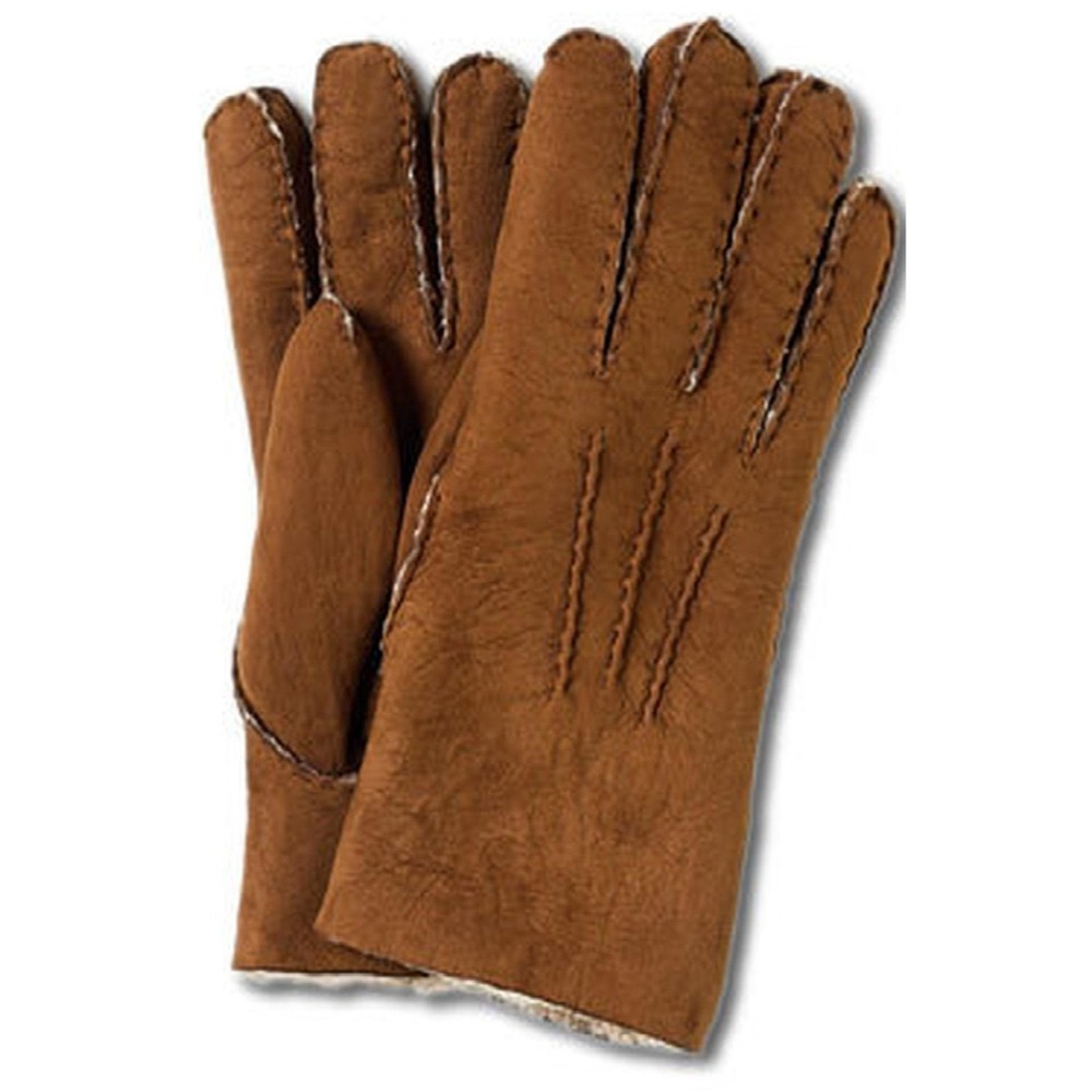 New Shearling-Lined Suede Gloves Women's Chestnut Brown Sz XS-S Read‎